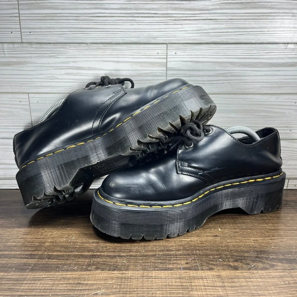 Dr. Martens 25567 Quad Platform Black Shoes - M 7 - W 8